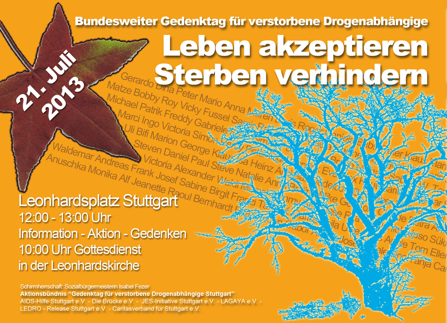 AIDS-Hilfe Stuttgart e.V. | 16.07. und 21.07. 2013 Drogentotengedenktag ...
